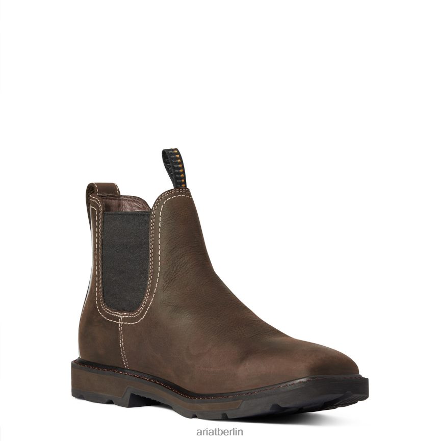 Ariat Groundbreaker Chelsea wasserdichter Arbeitsstiefel mit breiter, quadratischer Zehenpartie Männer P4JJPR267 dunkelbraun Schuhwerk