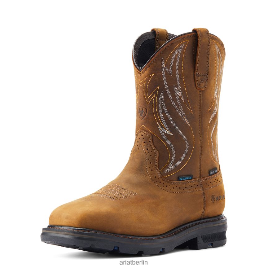 Ariat Sierra Shock Shield wasserdichter Arbeitsstiefel mit Stahlkappe Männer P4JJPR255 Distressed-Braun Schuhwerk