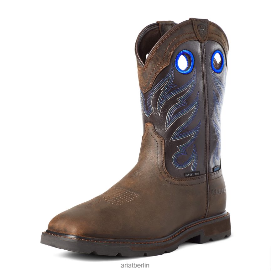 Ariat Wasserdichter Arbeitsstiefel mit Stahlkappe für Bodenarbeiten Männer P4JJPR228 dunkelbraun Schuhwerk
