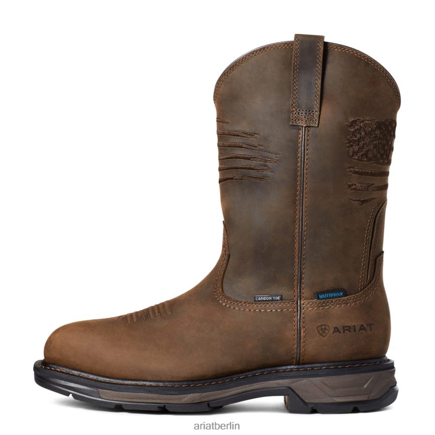 Ariat Workhog XT Patriot wasserdichter Arbeitsstiefel mit Carbon-Zehe Männer P4JJPR140 Distressed-Braun Schuhwerk