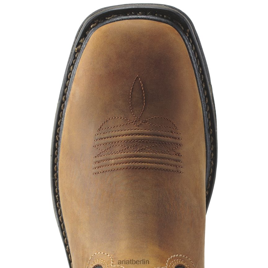 Ariat Workhog breiter, wasserdichter Arbeitsstiefel mit quadratischer Zehenpartie und Stahlkappe Männer P4JJPR269 gealterte Rinde Schuhwerk