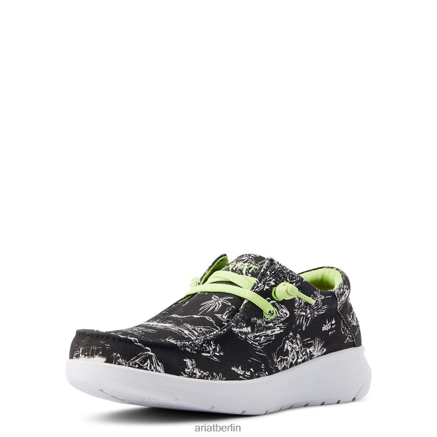 Ariat Hilo Western Aloha Männer P4JJPR460 Schwarze Aloha-Toile Schuhwerk