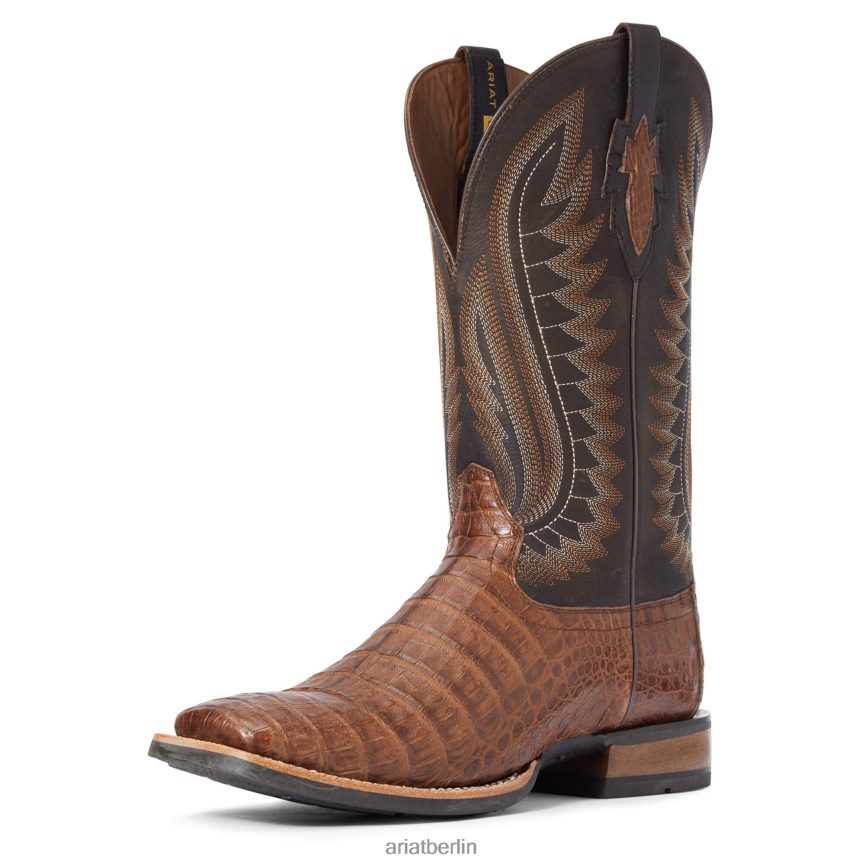 Ariat Double-Down-Westernstiefel Männer P4JJPR153 Karamell-Kaimanbauch Schuhwerk