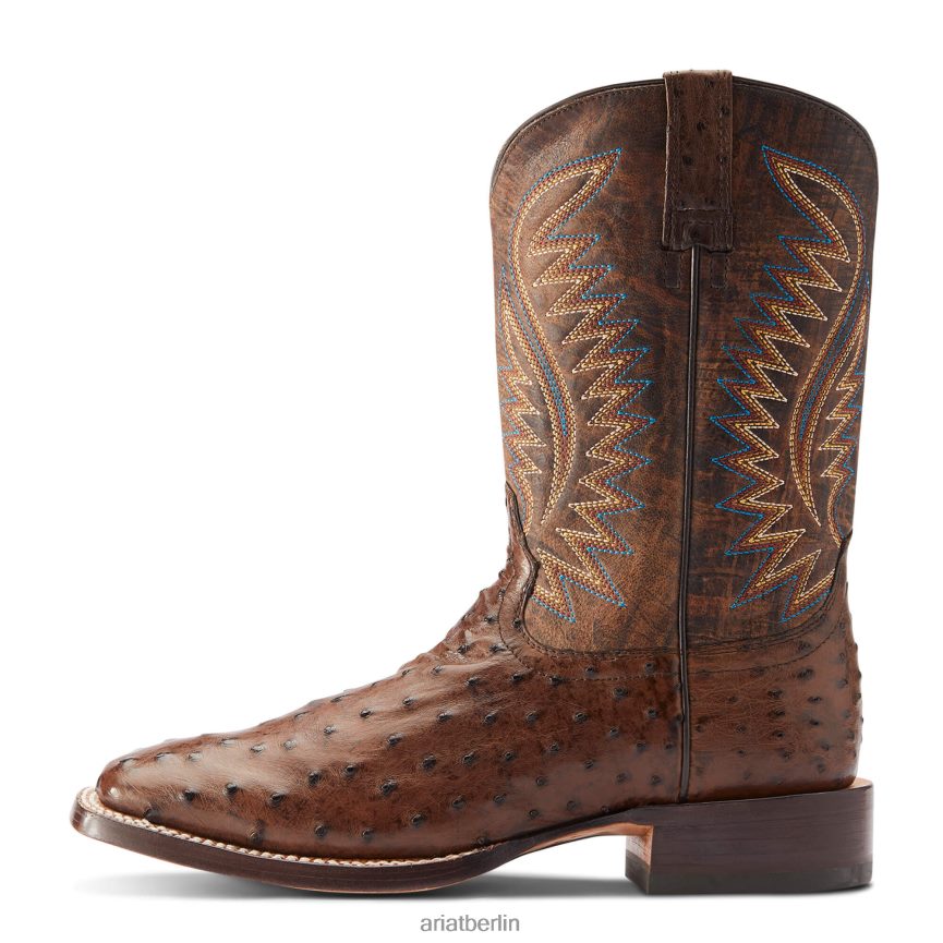 Ariat Gallup Westernstiefel Männer P4JJPR144 Mokka voller Federkiel Strauß Schuhwerk
