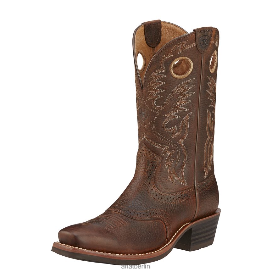 Ariat Heritage-Roughstock-Westernstiefel Männer P4JJPR12 braun geölter Rowdy Schuhwerk