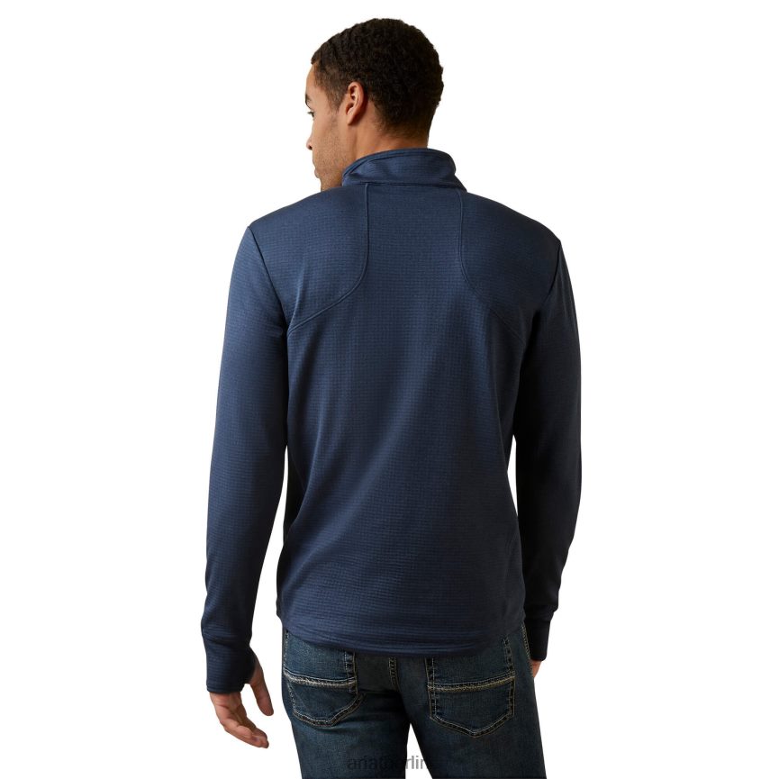 Ariat Team Gridwork 1/4-Reißverschluss-Baselayer Männer P4JJPR1675 Marine Spitzen