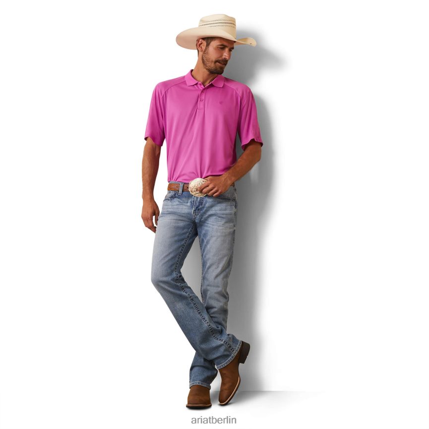 Ariat AC-Polo Männer P4JJPR598 dk Orchidee Spitzen