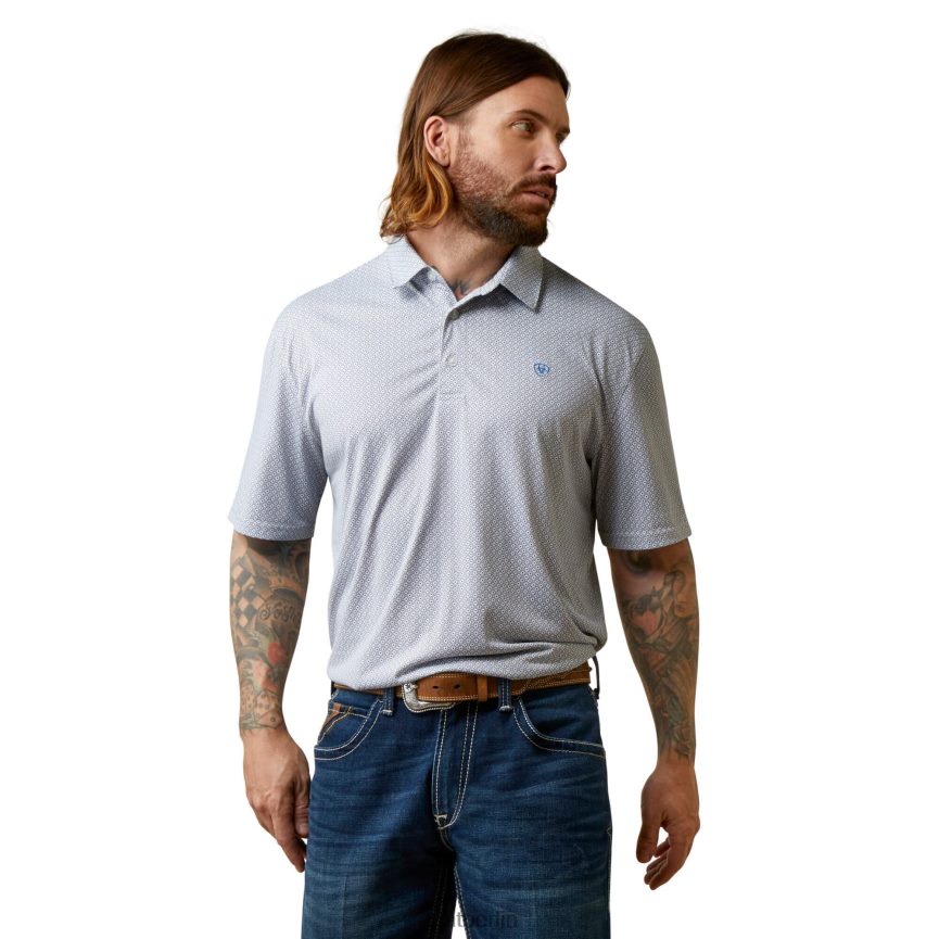 Ariat Allover-Print-Polo Männer P4JJPR593 med grau Spitzen