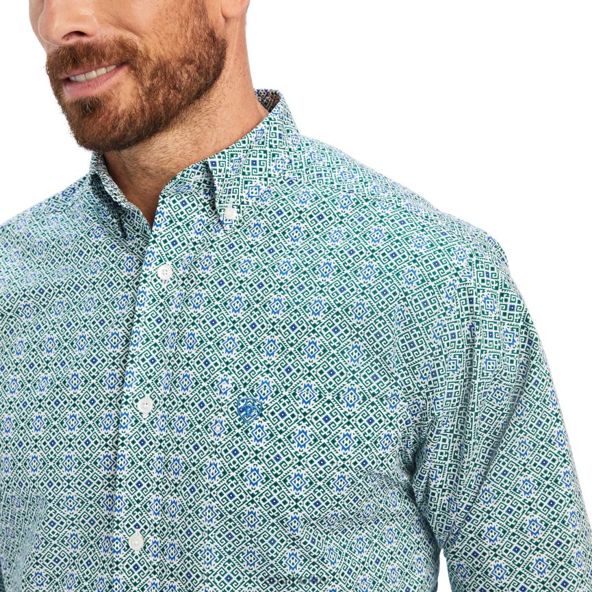 Ariat Berwick tailliertes Hemd Männer P4JJPR1118 Weiß Spitzen