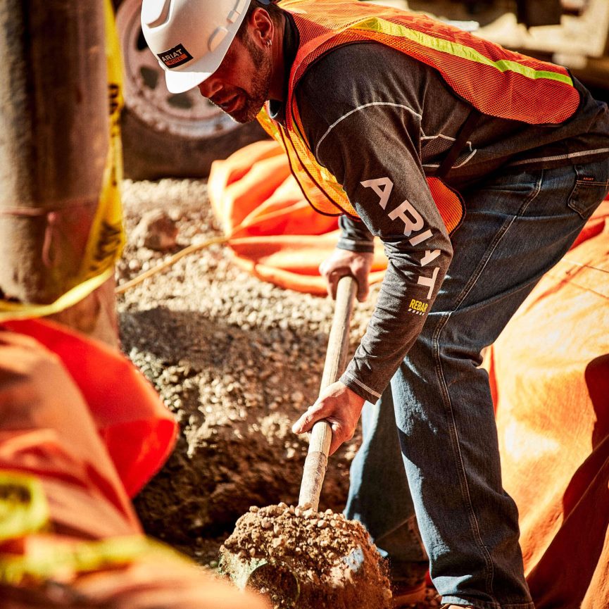 Ariat Bewehrungsarbeiter-Logo Männer P4JJPR859 Kohleheide Spitzen
