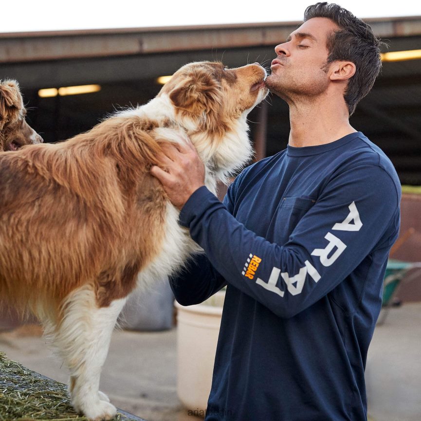 Ariat Bewehrungsarbeiter-Logo Männer P4JJPR896 Marine Spitzen
