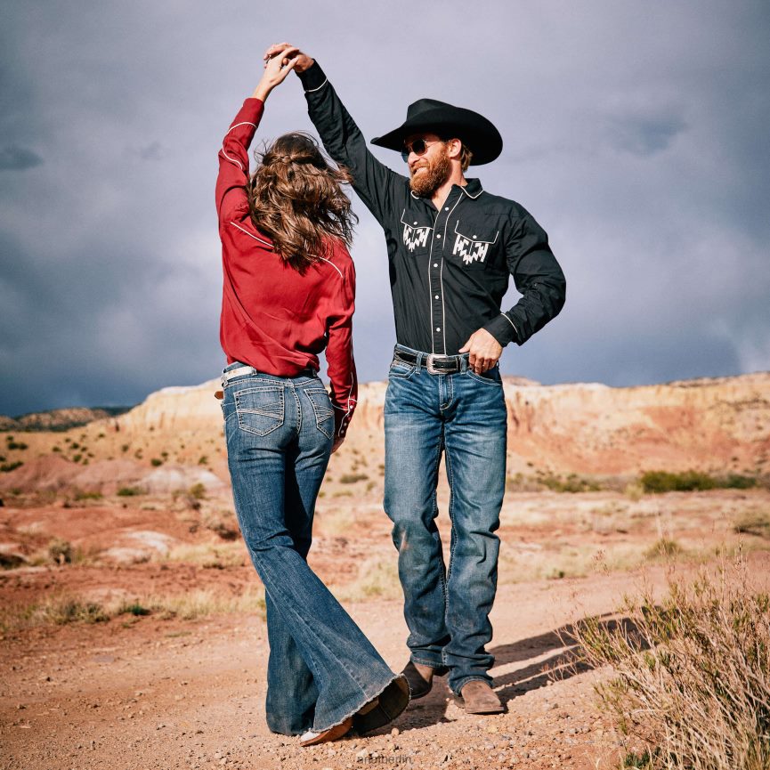 Ariat Chimayo Retro-Druckknopfshirt Männer P4JJPR1097 Schwarz Spitzen