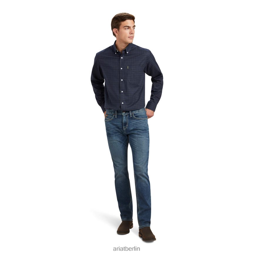 Ariat Clement-Shirt Männer P4JJPR1334 marineblauer Tattersall Spitzen