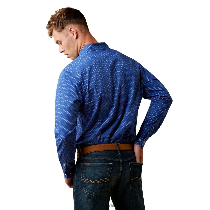 Ariat Ditsy-Stretch-Hemd mit moderner Passform Männer P4JJPR1026 Blau Spitzen