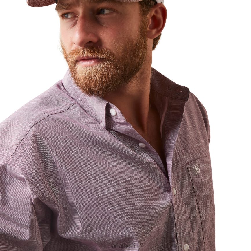 Ariat Einfarbiges Slub-Hemd mit klassischer Passform Männer P4JJPR943 Weinclub Spitzen