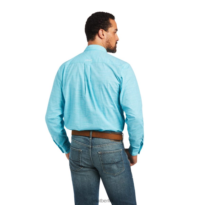 Ariat Einfarbiges Slub-Hemd mit klassischer Passform Männer P4JJPR992 Meermann Spitzen