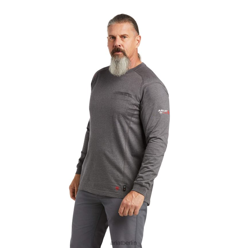 Ariat FR Air Life on the Line Grafikoberteil Männer P4JJPR795 Kohleheide Spitzen