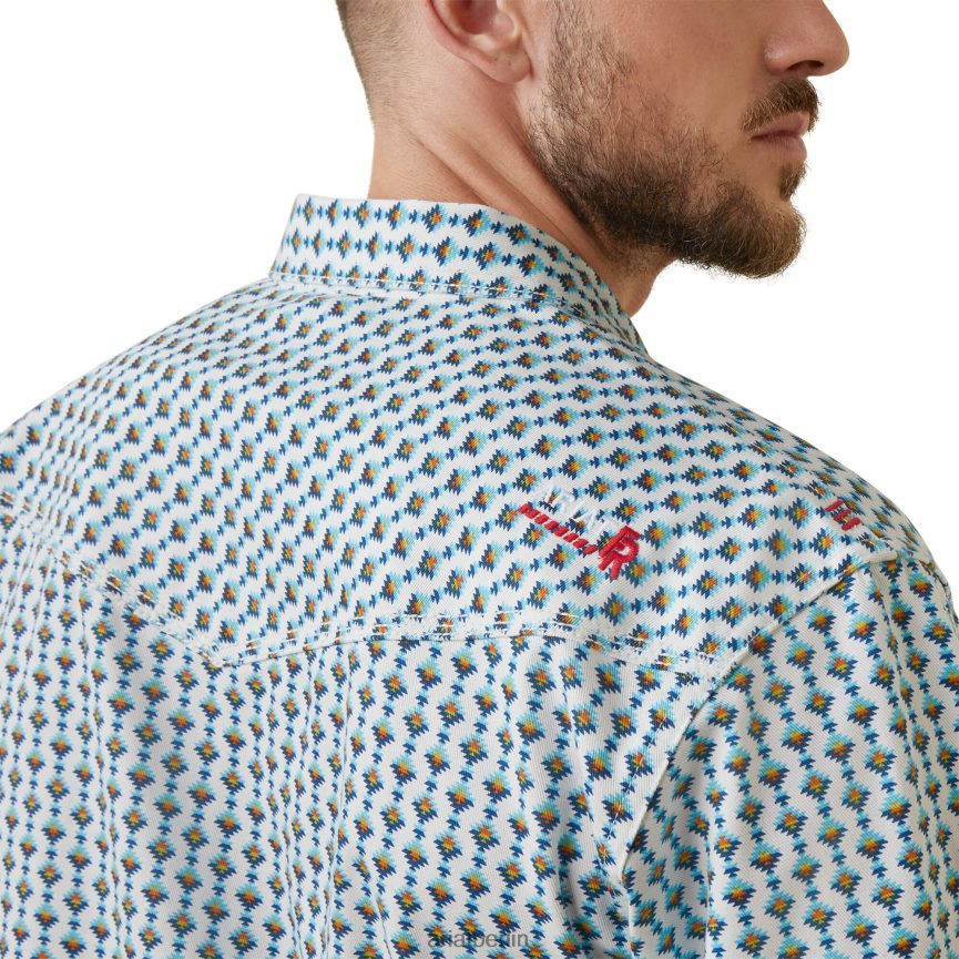 Ariat FR Dillinger Retro-Fit-Arbeitshemd mit Druckknöpfen Männer P4JJPR1245 Junggesellen-Button-Aufdruck Spitzen