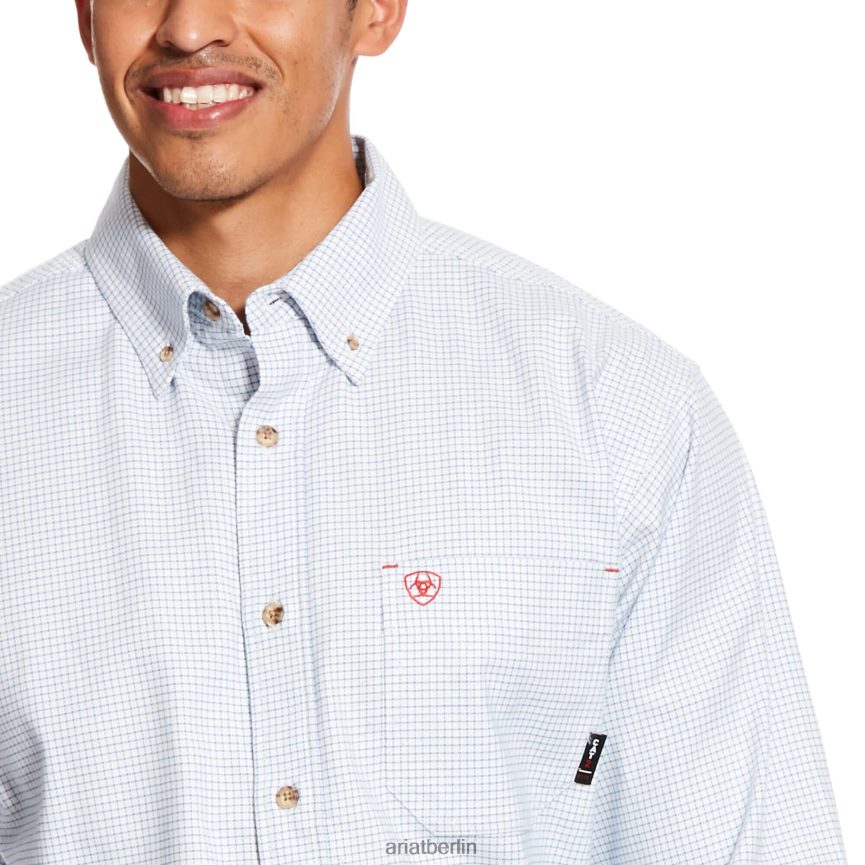 Ariat FR-Twill-Durastretch-Arbeitshemd Männer P4JJPR1262 weiß-multi Spitzen