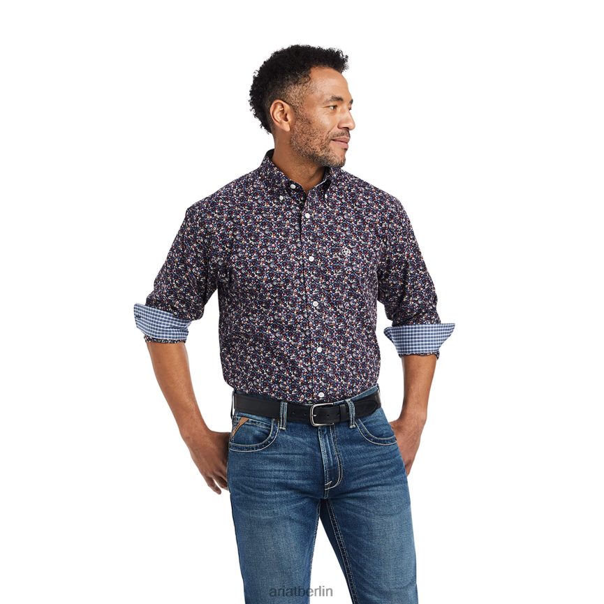 Ariat Faltenfreies Elliott-Hemd Männer P4JJPR1104 Schwarz Spitzen