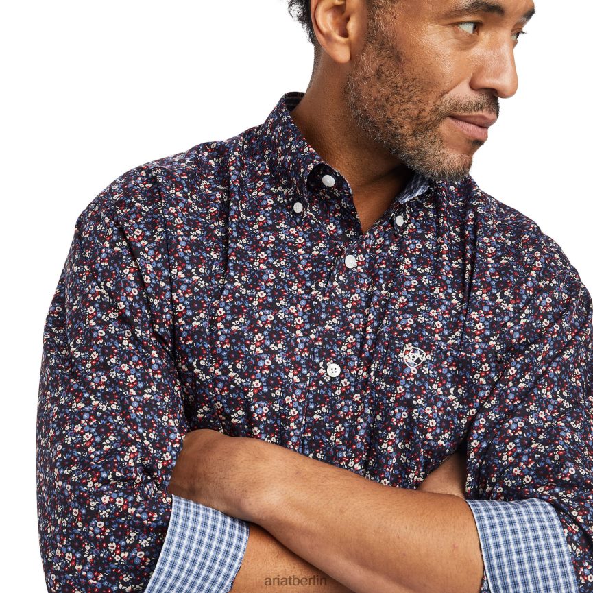 Ariat Faltenfreies Elliott-Hemd mit klassischer Passform Männer P4JJPR1317 Schwarz Spitzen