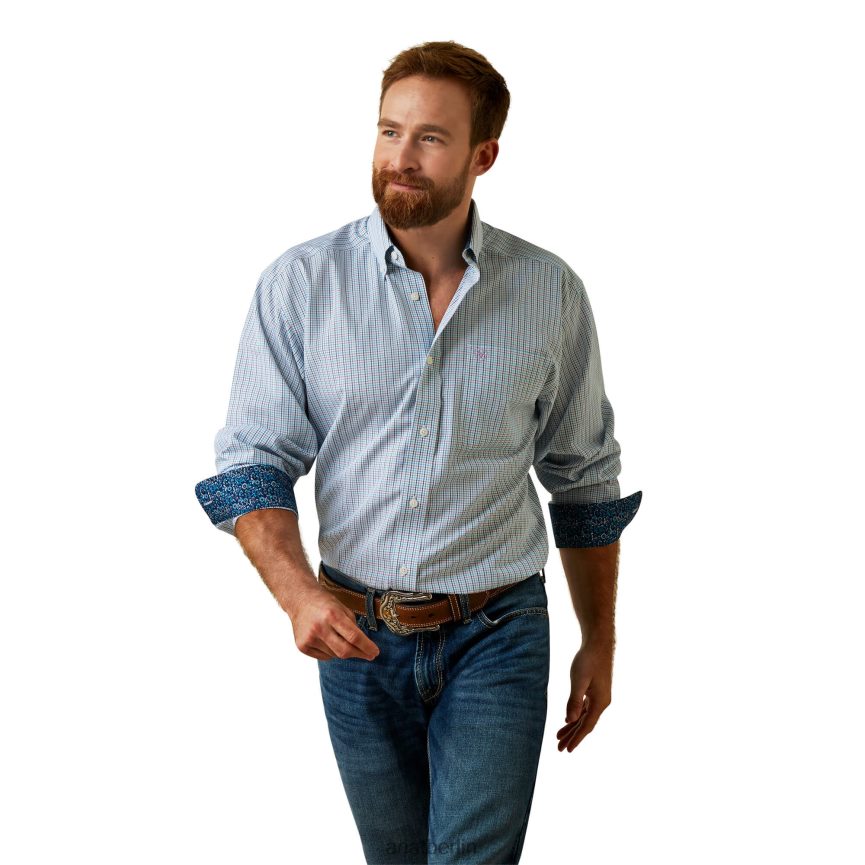 Ariat Faltenfreies Emerson-Hemd Männer P4JJPR1167 Weiß Spitzen