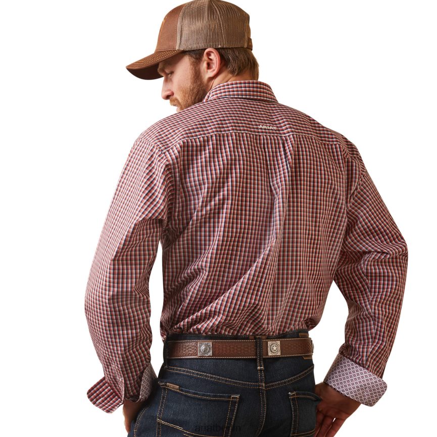 Ariat Faltenfreies Omari-Hemd Männer P4JJPR1009 purpurschwarz Spitzen