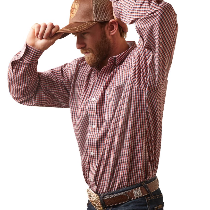 Ariat Faltenfreies Omari-Hemd Männer P4JJPR1009 purpurschwarz Spitzen