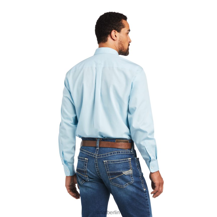 Ariat Faltenfreies, solides Pinpoint-Oxford-Hemd mit klassischer Passform Männer P4JJPR1024 kristallblau Spitzen