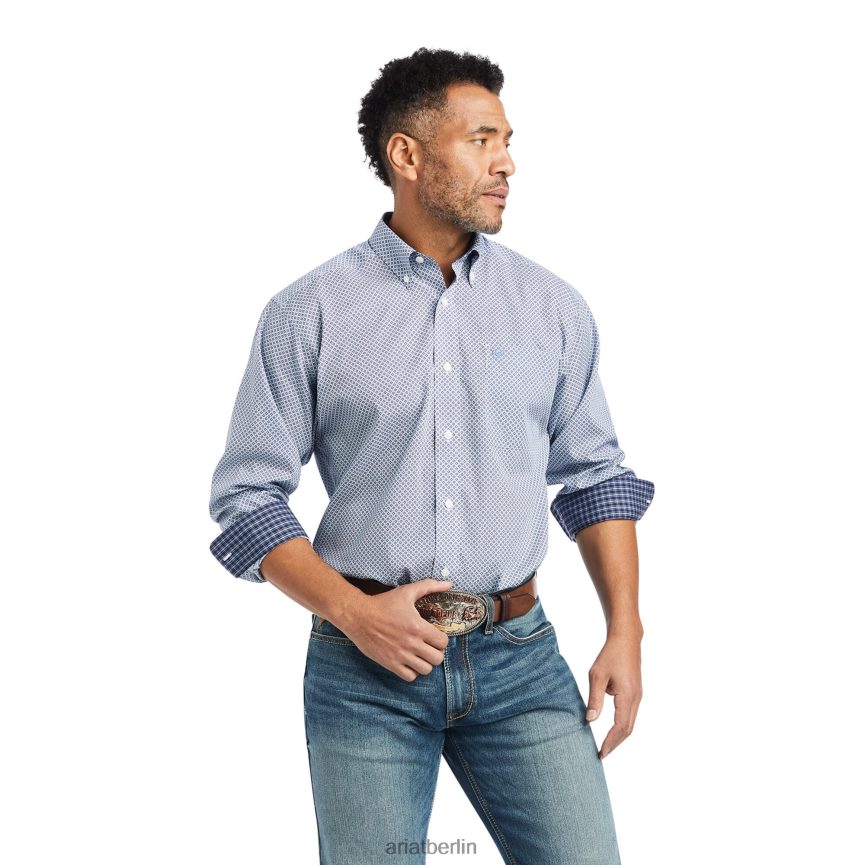 Ariat Faltenfreies, tailliertes Isaac-Hemd Männer P4JJPR953 Weiß Spitzen