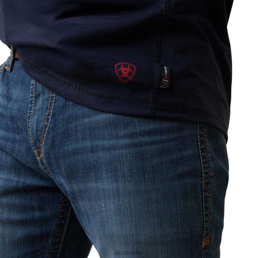 Ariat Fr Combat Stretch Patriot Arbeitshemd mit 1/4-Reißverschluss Männer P4JJPR785 Marine Spitzen