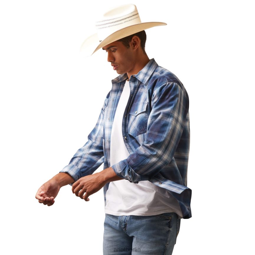 Ariat Habel Retro-Fit-Hemd Männer P4JJPR993 dunkler Denim Spitzen