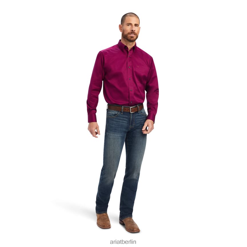 Ariat Hemd aus festem Twill mit klassischer Passform Männer P4JJPR1384 Magenta-Lila Spitzen