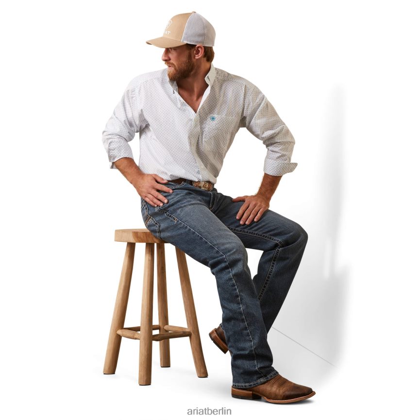 Ariat Kaine-Hemd mit klassischer Passform Männer P4JJPR1008 Weiß Spitzen