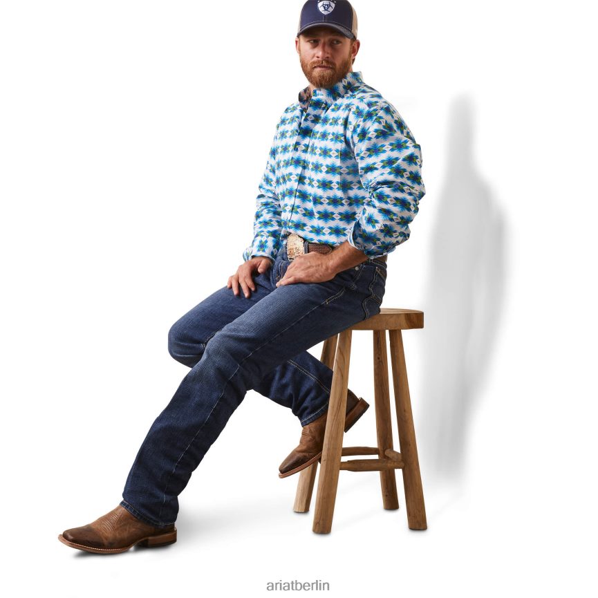 Ariat Levi-Hemd mit klassischer Passform Männer P4JJPR1003 Weiß Spitzen