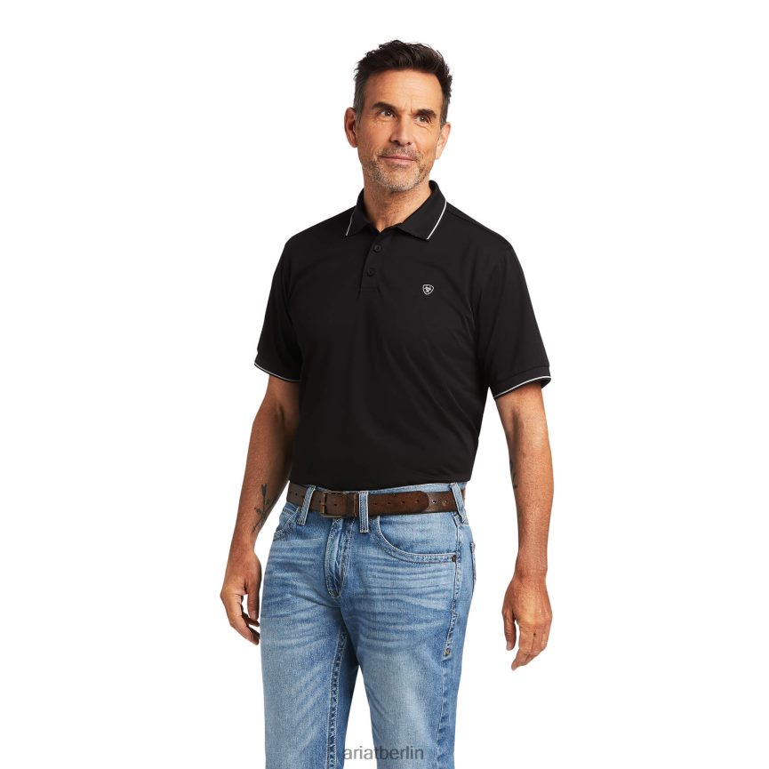 Ariat Poloshirt mit Logo Männer P4JJPR613 Schwarz Spitzen