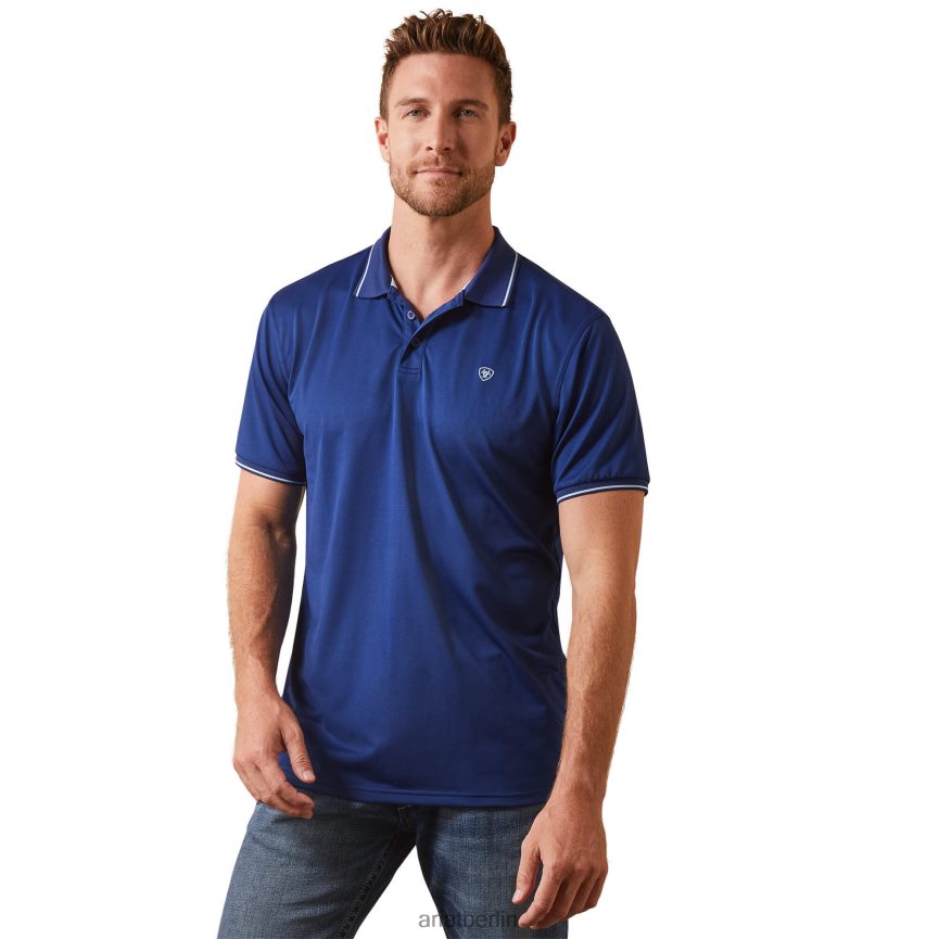 Ariat Poloshirt mit Logo Männer P4JJPR640 Wolkenbruch blau Spitzen