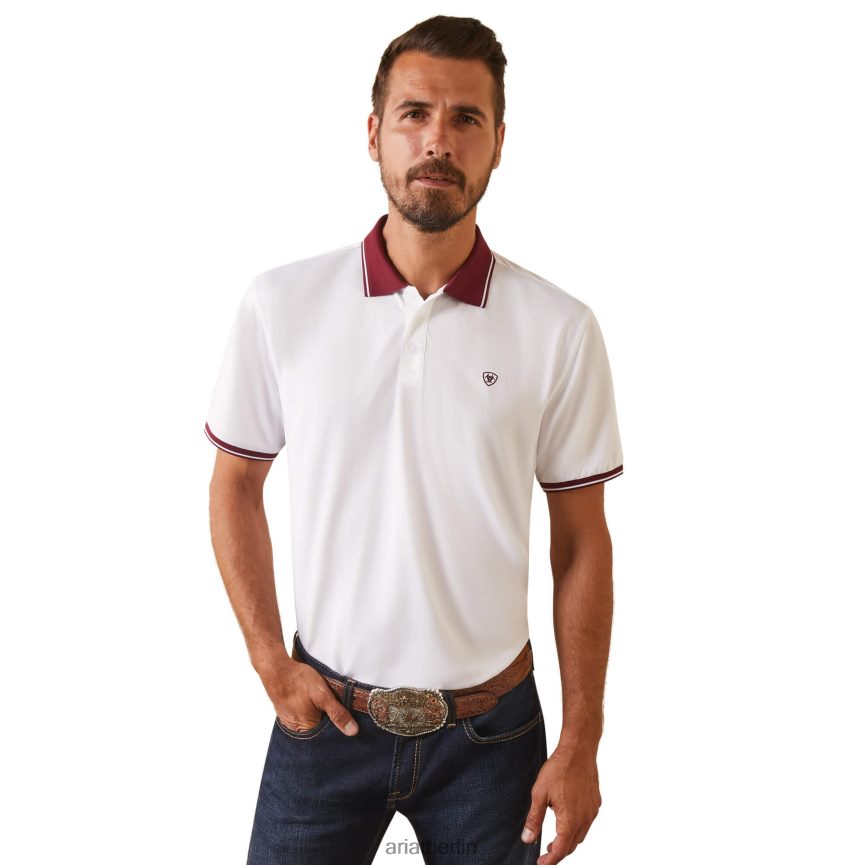 Ariat Poloshirt mit Logo Männer P4JJPR727 Weiß Spitzen