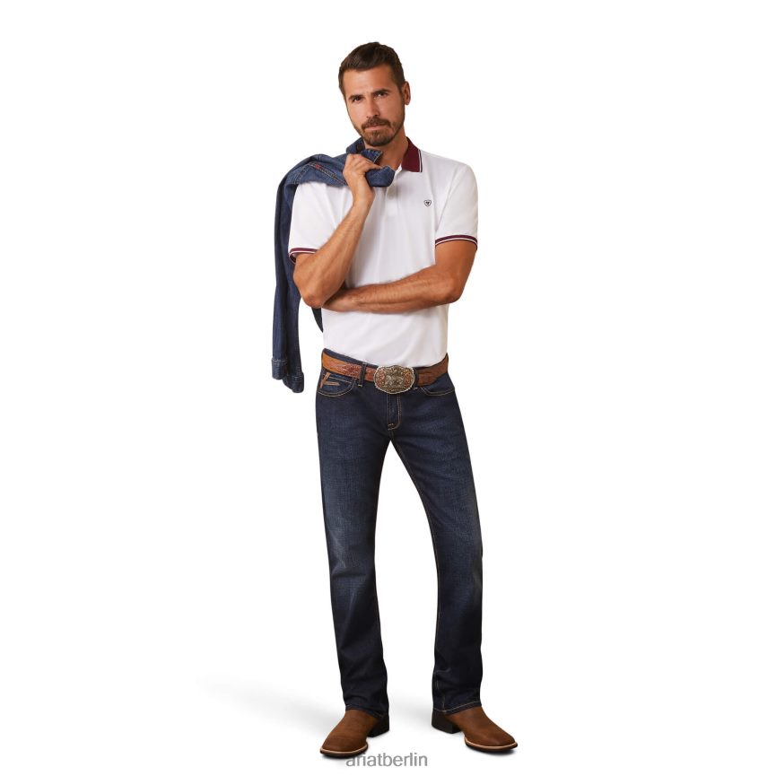 Ariat Poloshirt mit Logo Männer P4JJPR727 Weiß Spitzen