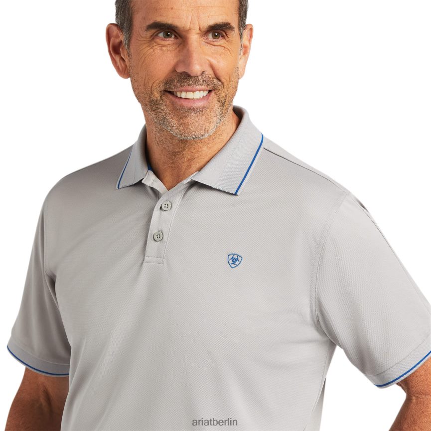 Ariat Poloshirt mit Logo Männer P4JJPR741 Silberstreif Spitzen