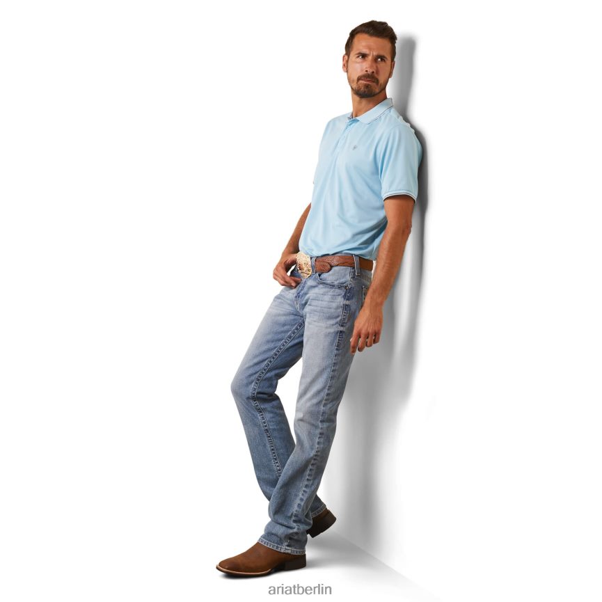 Ariat Poloshirt mit Logo Männer P4JJPR828 Himmelblau Spitzen