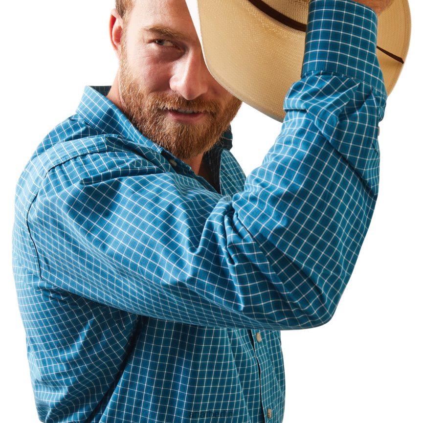 Ariat Pro Series Kyzer-Hemd Männer P4JJPR1105 Lyons blau Spitzen