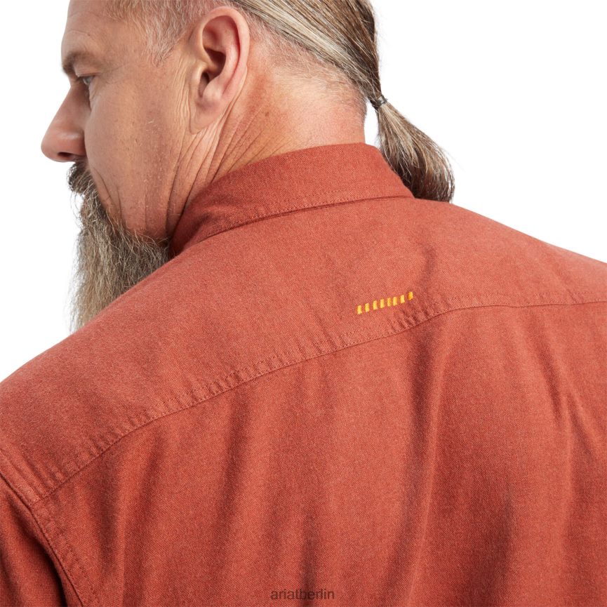 Ariat Rebar-Flanell-Durastretch-Arbeitshemd Männer P4JJPR1267 Kirschmahagoni Spitzen