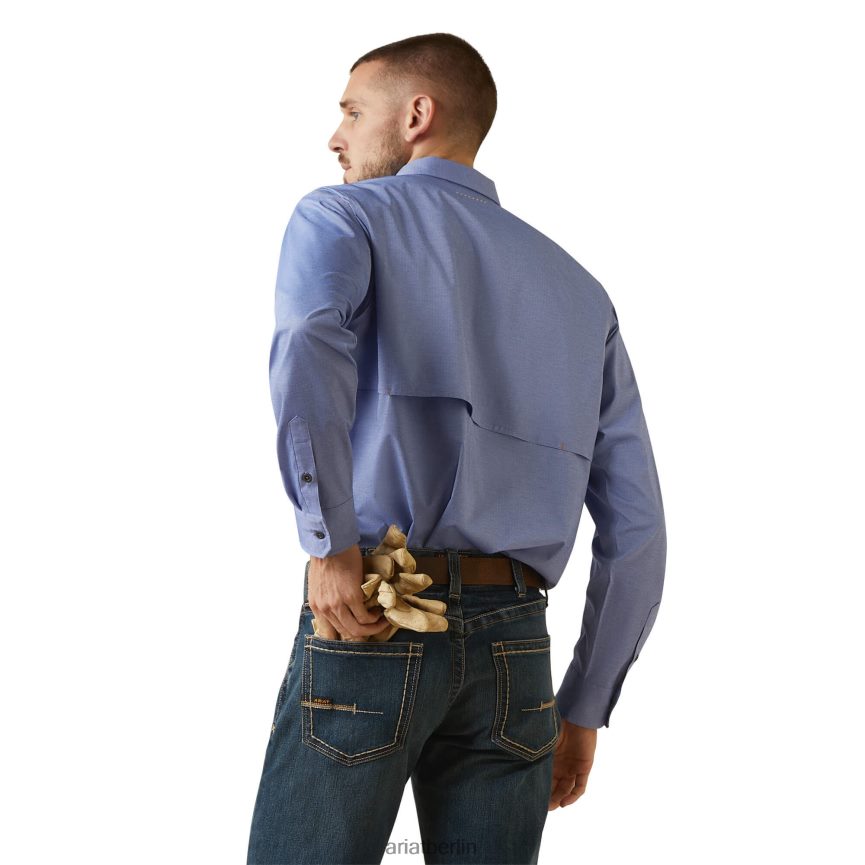 Ariat Robustes Venttek Durastretch-Arbeitshemd aus Bewehrungsstahl Männer P4JJPR1126 Surf-Web-Heather Spitzen