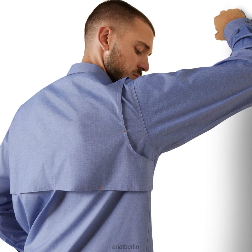 Ariat Robustes Venttek Durastretch-Arbeitshemd aus Bewehrungsstahl Männer P4JJPR1126 Surf-Web-Heather Spitzen