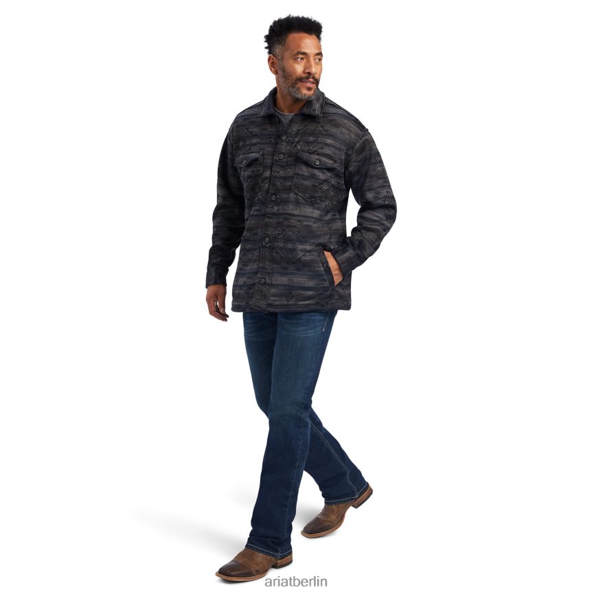 Ariat Caldwell bedruckte Hemdjacke Männer P4JJPR1501 mittelgrauer Südwesten Spitzen