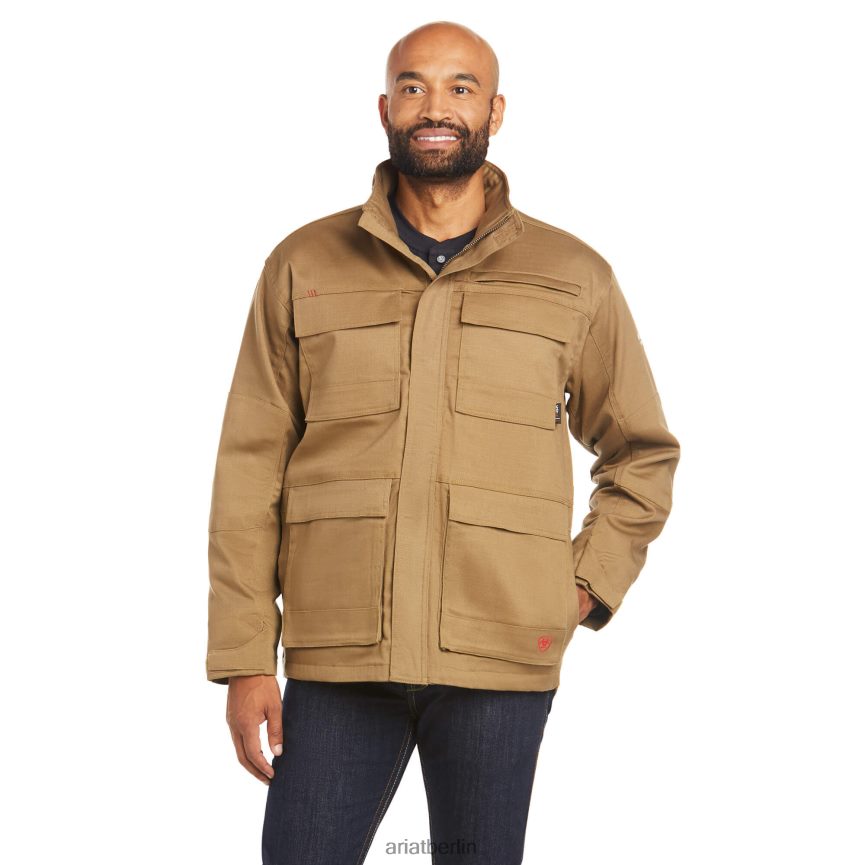 Ariat FR Canvas-Stretchjacke Männer P4JJPR1656 Feldkhaki Spitzen