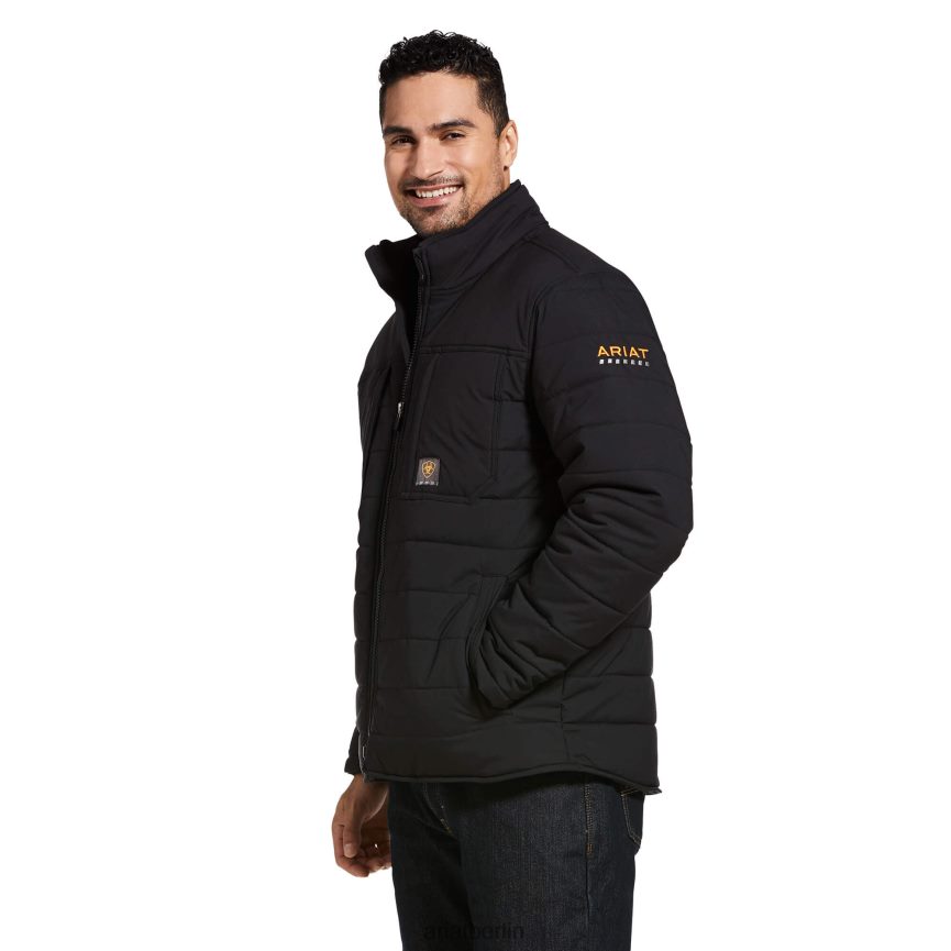 Ariat Rebar Valiant Stretch Canvas wasserabweisende Isolierjacke Männer P4JJPR1574 Schwarz Spitzen