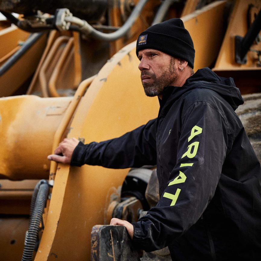 Ariat Wasserdichte Jacke mit Rebar-Stormshell-Logo Männer P4JJPR1560 Schwarz/Limette Spitzen