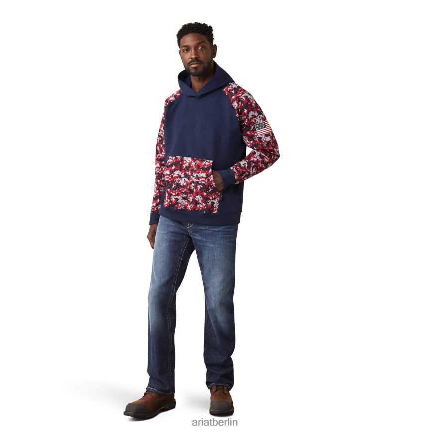 Ariat FR Durastretch Patriot Kapuzenpullover Männer P4JJPR1474 Legierungspatriot Spitzen